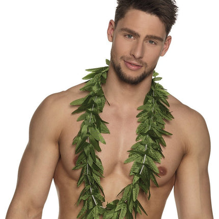 Hawaii Krans Groen Bladeren van Boland koop je bij Partywinkel