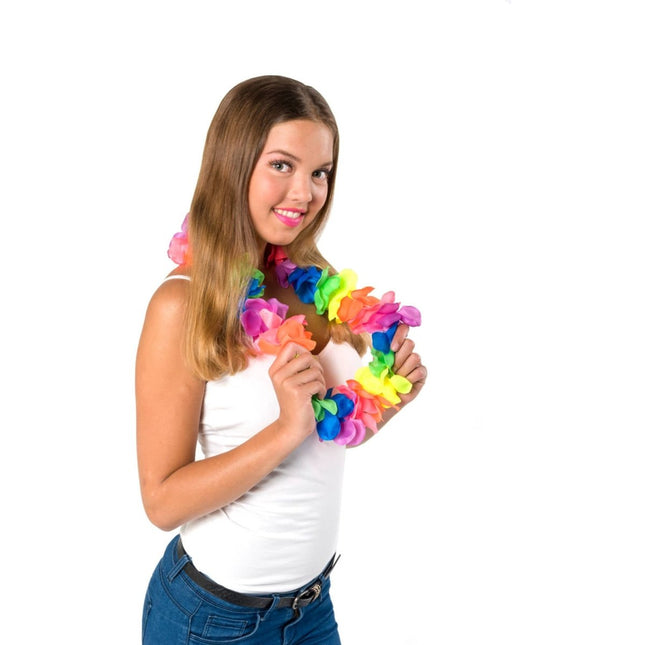 Hawaii Krans Regenboog 95cm van Folat koop je bij Partywinkel