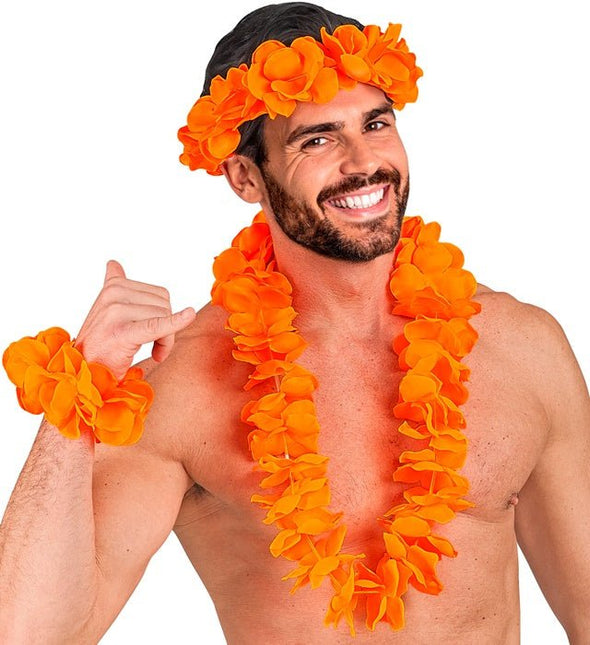Hawaii Set Oranje van Widmann koop je bij Partywinkel
