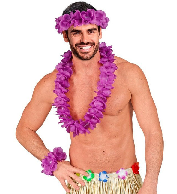 Hawaii Set Paars van Widmann koop je bij Partywinkel