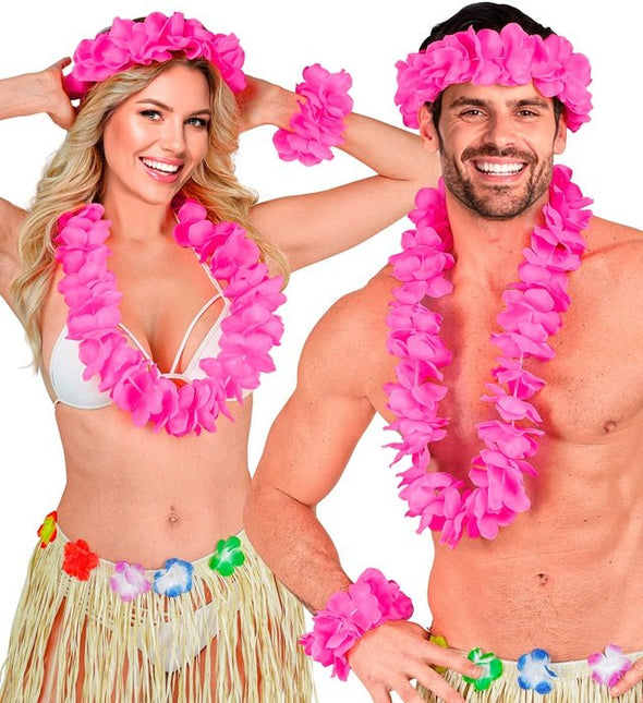 Hawaii Set Roze van Widmann koop je bij Partywinkel