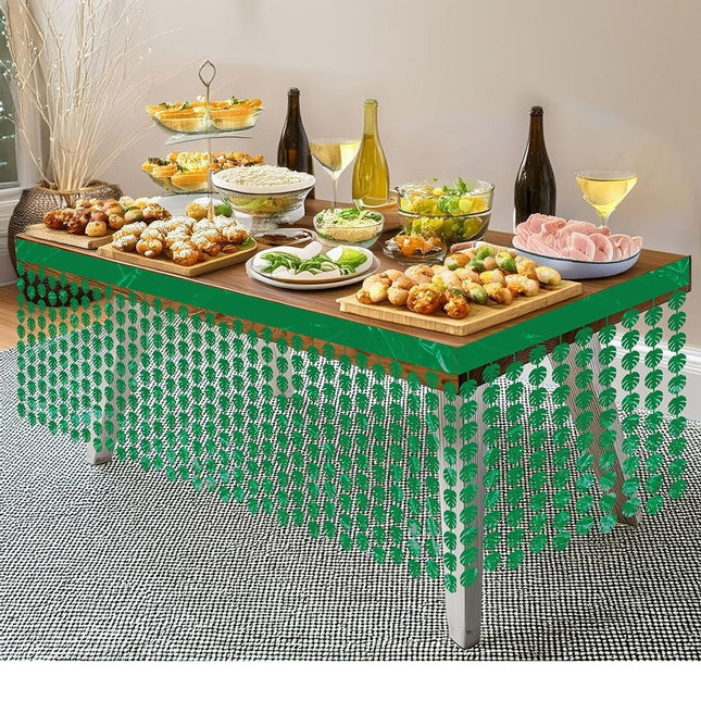 Hawaii Tafelkleed Groen Palmbladeren 4m van Fiestas Guirca koop je bij Partywinkel