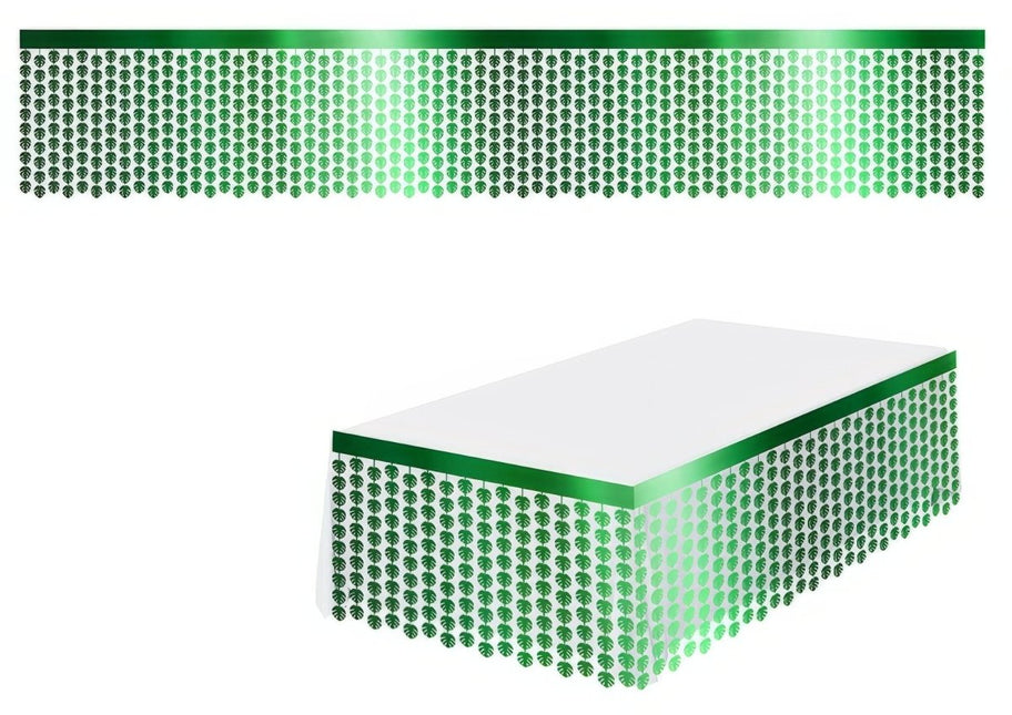 Hawaii Tafelkleed Groen Palmbladeren 4m van Fiestas Guirca koop je bij Partywinkel