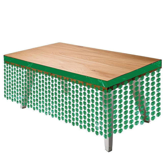Hawaii Tafelkleed Groen Palmbladeren 4m van Fiestas Guirca koop je bij Partywinkel