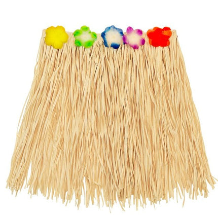 Hawaiirokje Naturel Met Bloemenriem 40cm van Widmann koop je bij Partywinkel