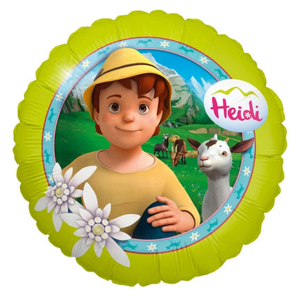 Globo de helio Heidi verde vacío, 45 cm