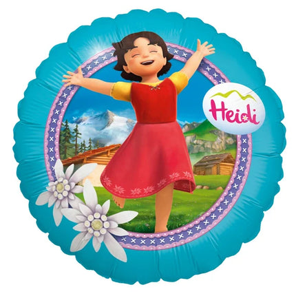 Globo de helio Heidi azul vacío, 45 cm