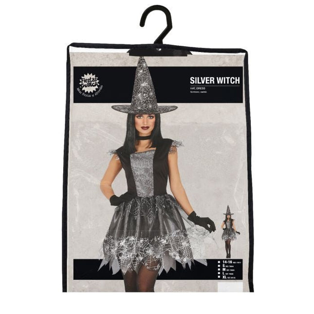 Heks Halloween Kostuum Dames Zilver van Fiestas Guirca koop je bij Partywinkel