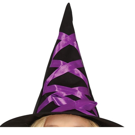 Heks Halloween Kostuum Meisje Zwart Paars van Fiestas Guirca koop je bij Partywinkel