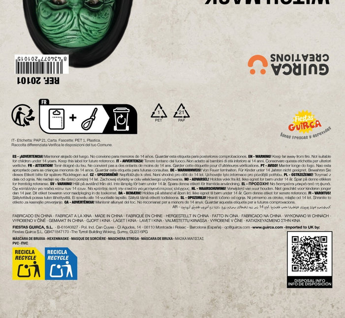 Heks Masker Heks van Fiestas Guirca koop je bij Partywinkel