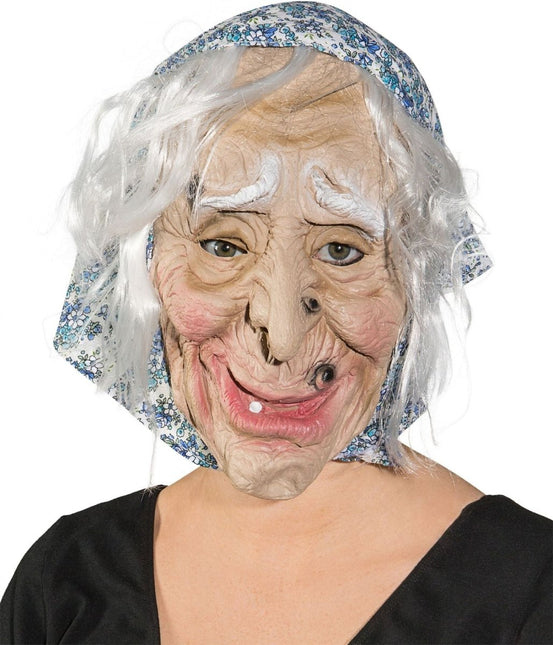 Heks Masker Met Bauwe Hoofddoek En Haar van Orlob koop je bij Partywinkel