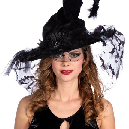 Heksenhoed mesh vleermuis - Partywinkel - 8720059070671