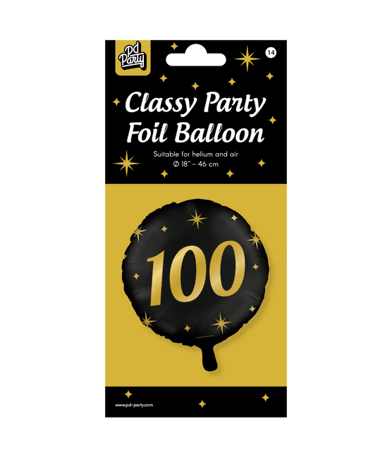 Helium Ballon 100 Jaar Leeg 30cm van Paper Dreams koop je bij Partywinkel
