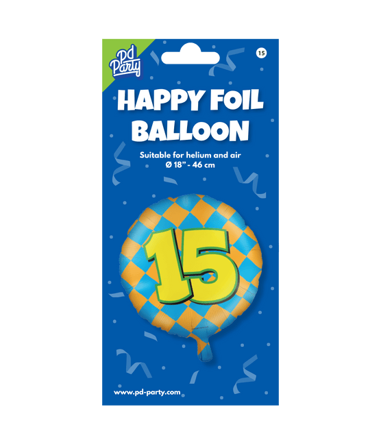 Helium Ballon 15 Jaar Gekleurd Leeg 46cm van Paper Dreams koop je bij Partywinkel