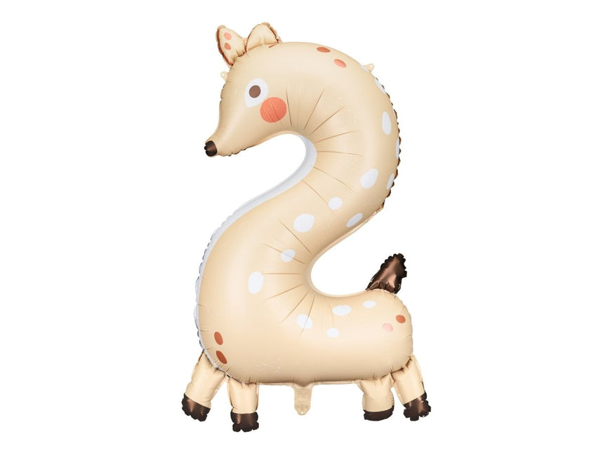Helium Ballon 2 Jaar Hert Leeg 88cm van Partydeco koop je bij Partywinkel