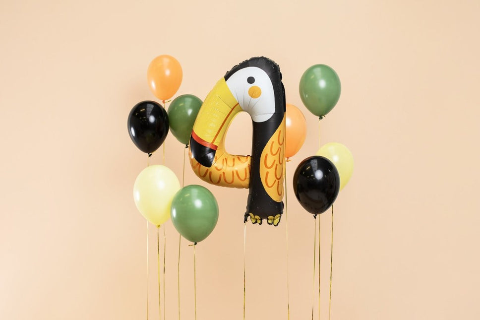 Helium Ballon 4 Jaar Toekan Leeg 80cm van Partydeco koop je bij Partywinkel