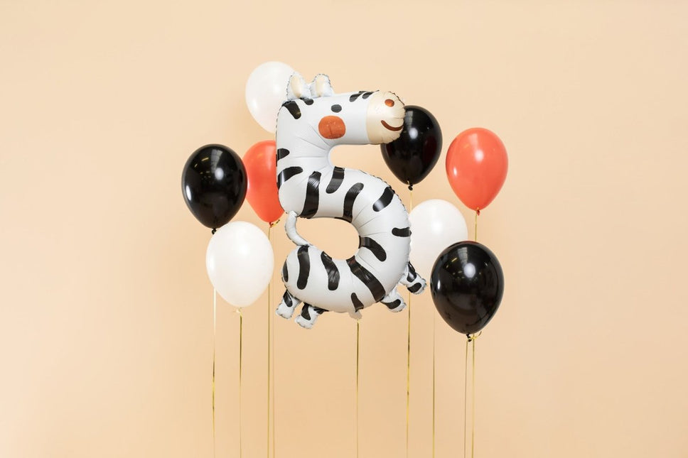 Helium Ballon 5 Jaar Zebra Leeg 81cm van Partydeco koop je bij Partywinkel