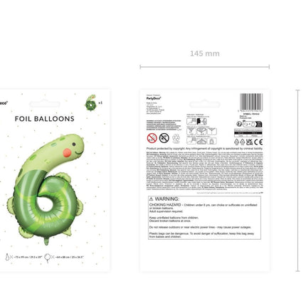 Helium Ballon 6 Jaar Schildpad Leeg 86cm van Partydeco koop je bij Partywinkel