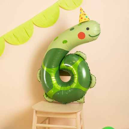 Helium Ballon 6 Jaar Schildpad Leeg 86cm van Partydeco koop je bij Partywinkel