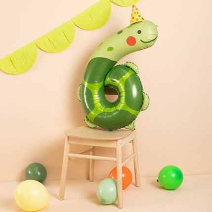Helium Ballon 6 Jaar Schildpad Leeg 86cm van Partydeco koop je bij Partywinkel