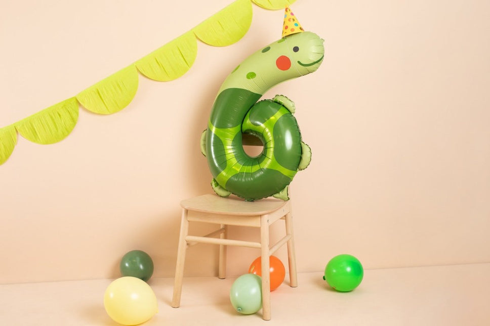 Helium Ballon 6 Jaar Schildpad Leeg 86cm van Partydeco koop je bij Partywinkel
