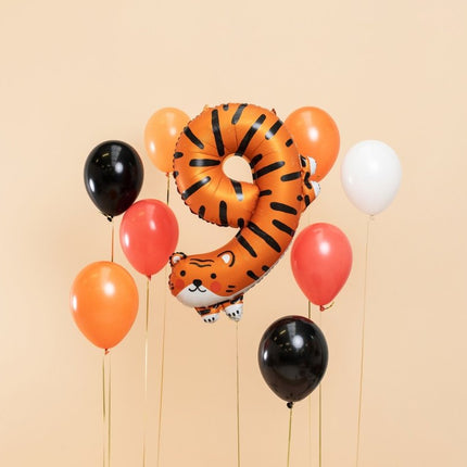 Helium Ballon 9 Jaar Tijger Leeg 76cm van Partydeco koop je bij Partywinkel