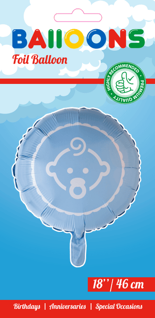 Helium Ballon Baby Boy Lichtblauw 45cm leeg van WeFiesta koop je bij Partywinkel