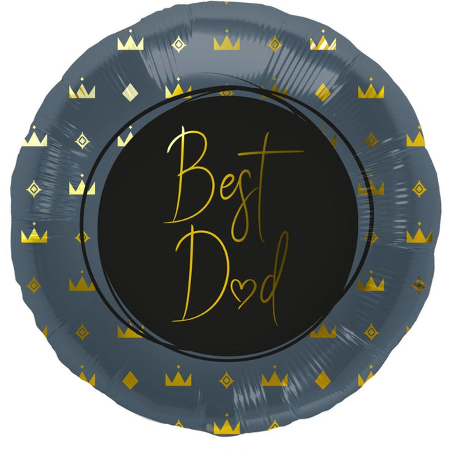 Helium Ballon Best Dad Blauw Leeg 45cm van Folat koop je bij Partywinkel