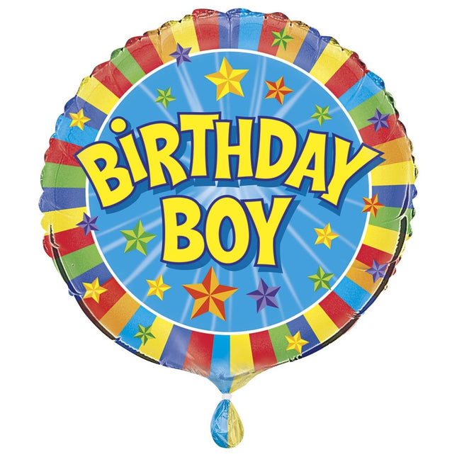 Helium Ballon Birthday Boy Leeg 45cm van Unique koop je bij Partywinkel