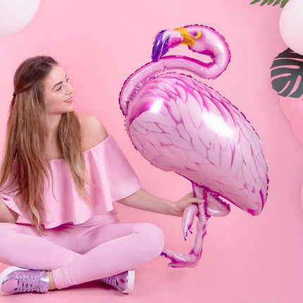 Helium Ballon Flamingo Leeg 95cm van Partydeco koop je bij Partywinkel