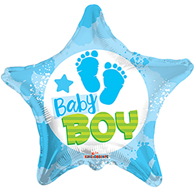 Helium Ballon Geboorte Baby Boy Ster 45cm leeg van WeFiesta koop je bij Partywinkel