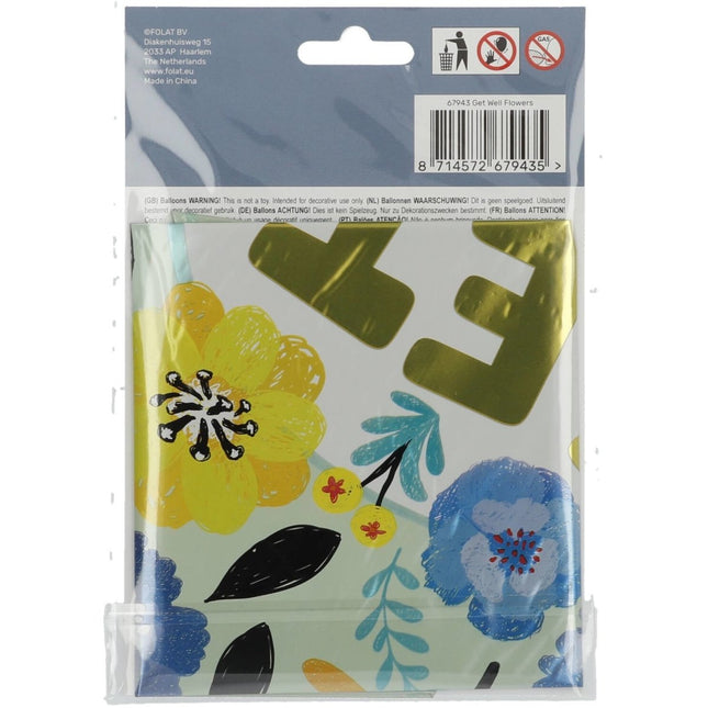 Helium Ballon Get Well Bloemen Leeg 45cm van Folat koop je bij Partywinkel