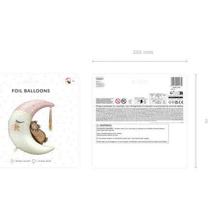 Helium Ballon Halve Maan Met Beertje Leeg 86cm van Partydeco koop je bij Partywinkel