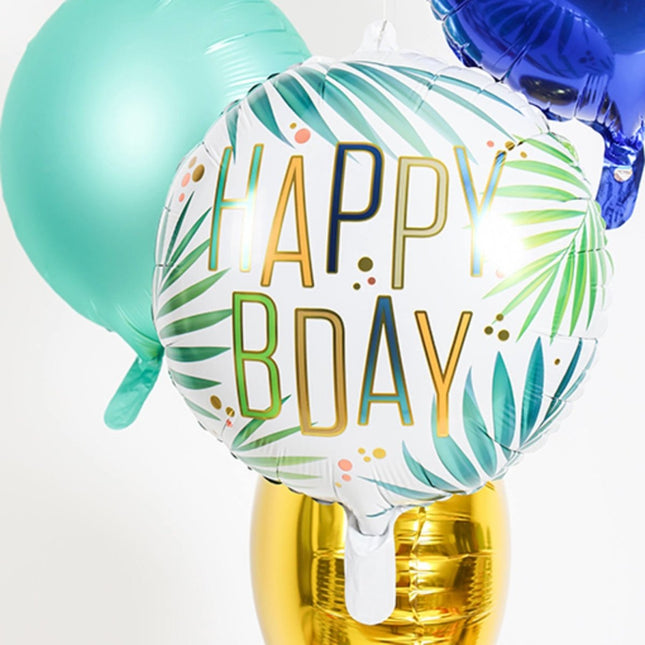 Helium Ballon Happy B - Day Bladeren Leeg 45cm van Folat koop je bij Partywinkel