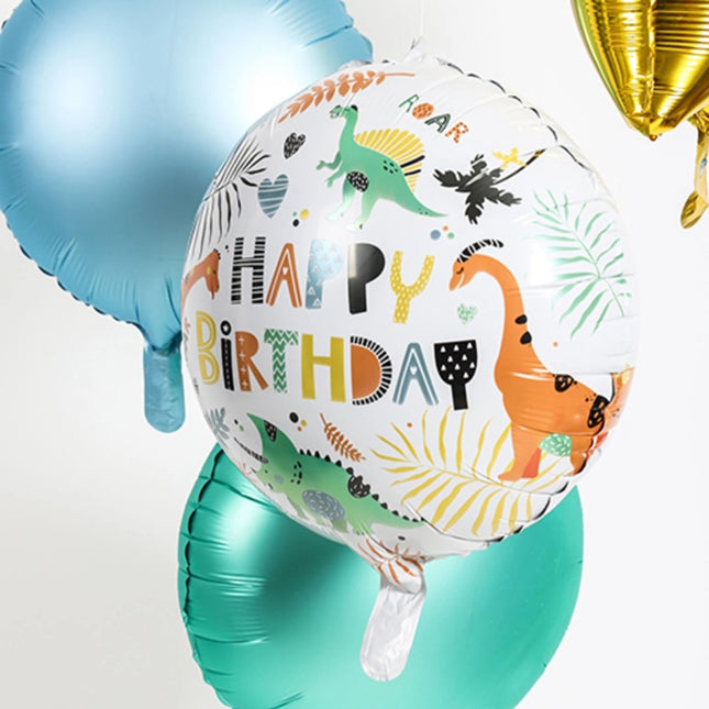 Helium Ballon Happy Birthday Dino Leeg 45cm van Folat koop je bij Partywinkel