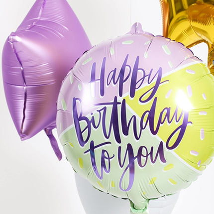 Helium Ballon Happy Birthday Leeg Gekleurd 45cm van Folat koop je bij Partywinkel