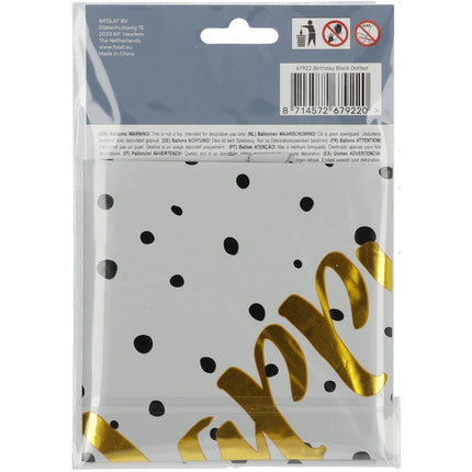 Helium Ballon Happy Birthday Stippen Leeg 45cm van Folat koop je bij Partywinkel