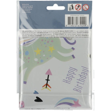 Helium Ballon Happy Birthday Unicorn Leeg 45cm van Folat koop je bij Partywinkel