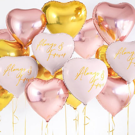 Helium Ballon Hart Goud Leeg 45cm van Partydeco koop je bij Partywinkel