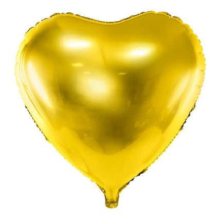 Helium Ballon Hart Goud Leeg 45cm van Partydeco koop je bij Partywinkel