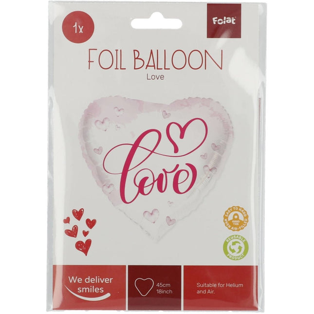 Helium Ballon Hart Liefde Leeg 45cm van Folat koop je bij Partywinkel
