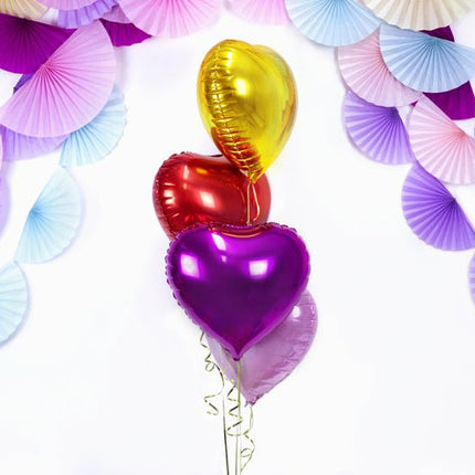 Helium Ballon Hart Rood Leeg 45cm van Partydeco koop je bij Partywinkel