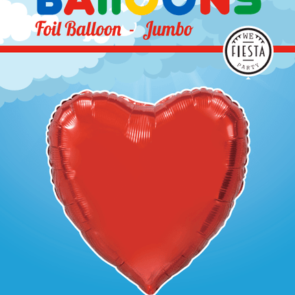 Helium Ballon Hart Rood XL Leeg 92cm van WeFiesta koop je bij Partywinkel