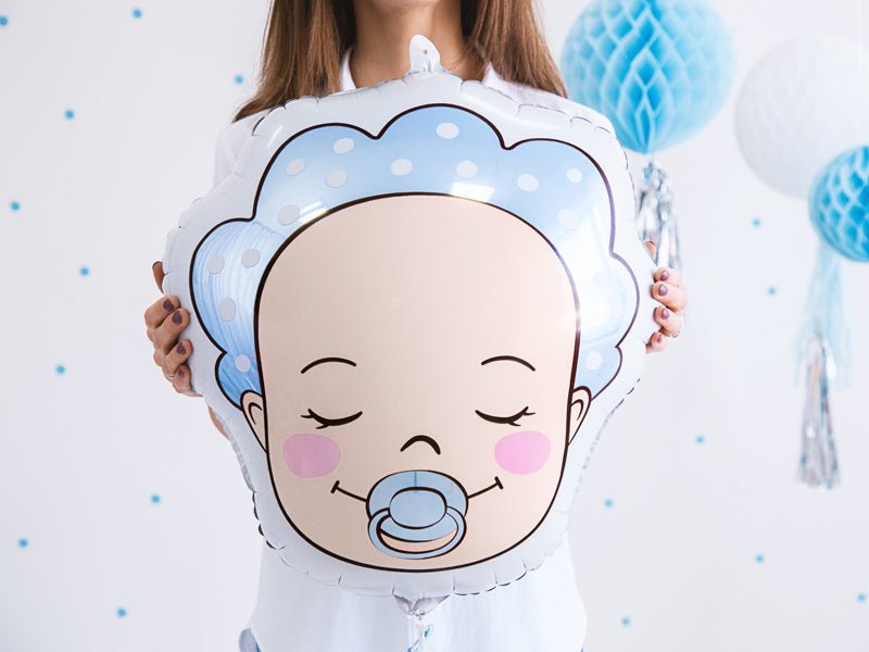 Helium Ballon Hoofd Baby Jongen Leeg 45cm van Partydeco koop je bij Partywinkel