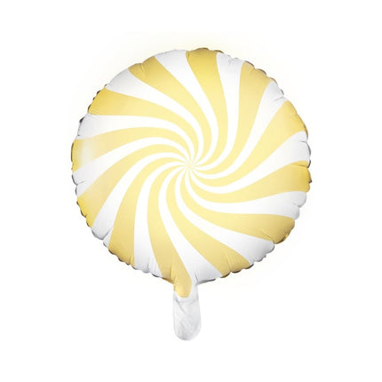Helium Ballon Lichtgeel Swirl 45cm leeg van Partydeco koop je bij Partywinkel