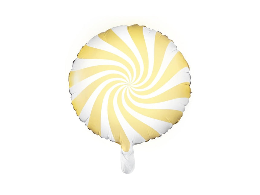 Helium Ballon Lichtgeel Swirl 45cm leeg van Partydeco koop je bij Partywinkel