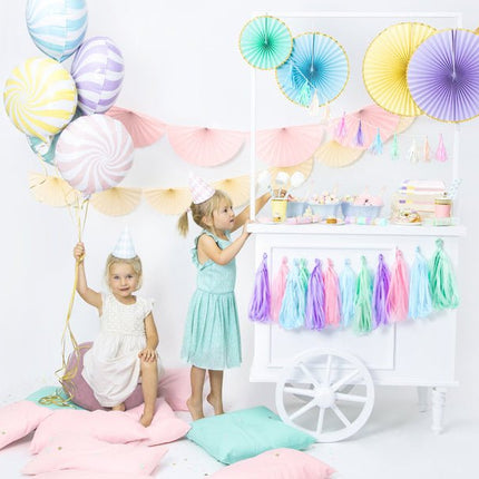 Helium Ballon Lichtgeel Swirl 45cm leeg van Partydeco koop je bij Partywinkel