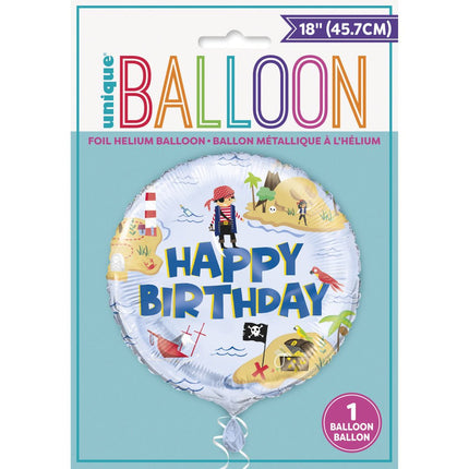 Helium Ballon Piraten Happy Birthday 45cm leeg van Unique koop je bij Partywinkel
