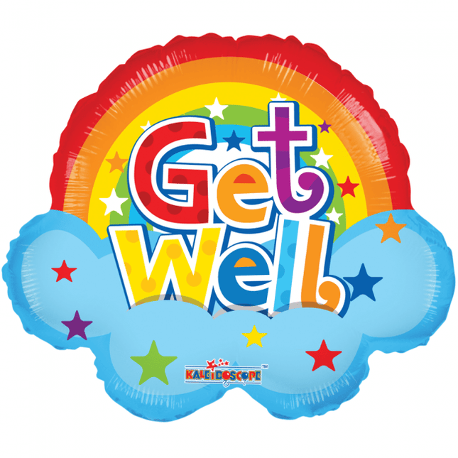 Helium Ballon Regenboog Get Well 45cm leeg van WeFiesta koop je bij Partywinkel