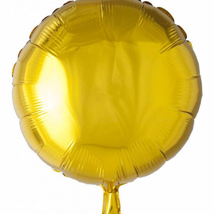 Helium Ballon Rond Goud 46cm leeg van WeFiesta koop je bij Partywinkel